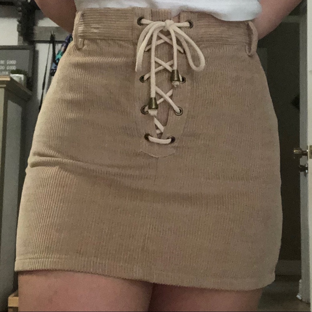 Tan suede skirt